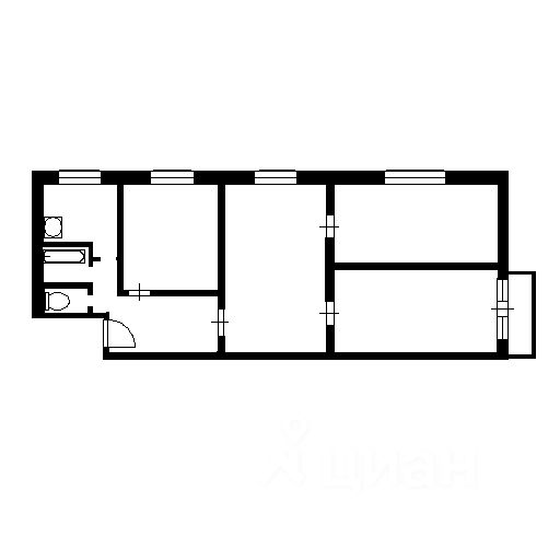 Планировка этой квартиры по данным Циан
