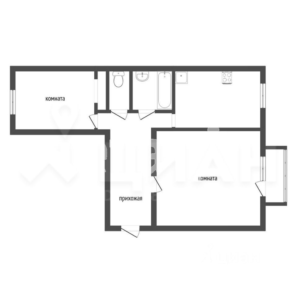 Планировка этой квартиры по данным Циан