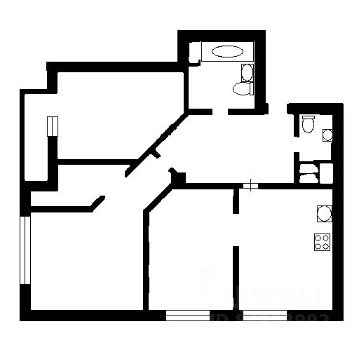 Планировка этой квартиры по данным Циан