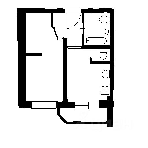 Планировка этой квартиры по данным Циан
