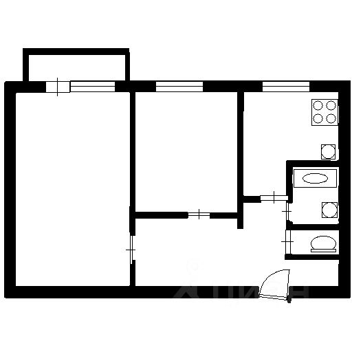 Планировка этой квартиры по данным Циан