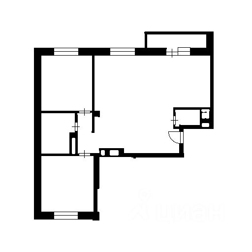 Планировка этой квартиры по данным Циан