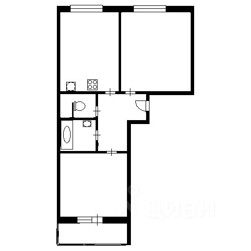 Планировка этой квартиры по данным Циан