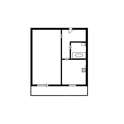 Планировка этой квартиры по данным Циан