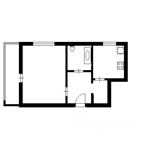 Планировка этой квартиры по данным Циан