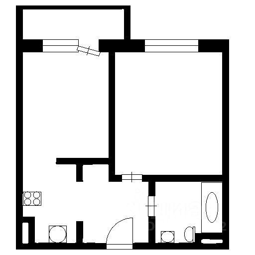 Планировка этой квартиры по данным Циан