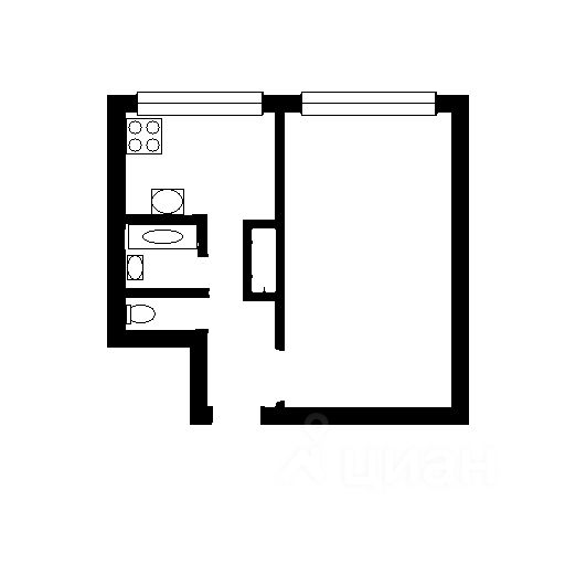 Планировка этой квартиры по данным Циан