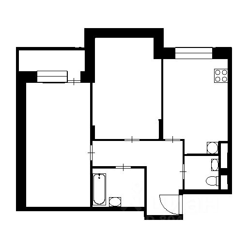 Планировка этой квартиры по данным Циан