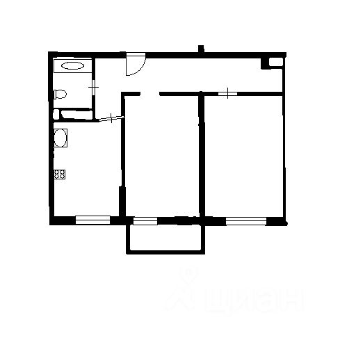 Планировка этой квартиры по данным Циан