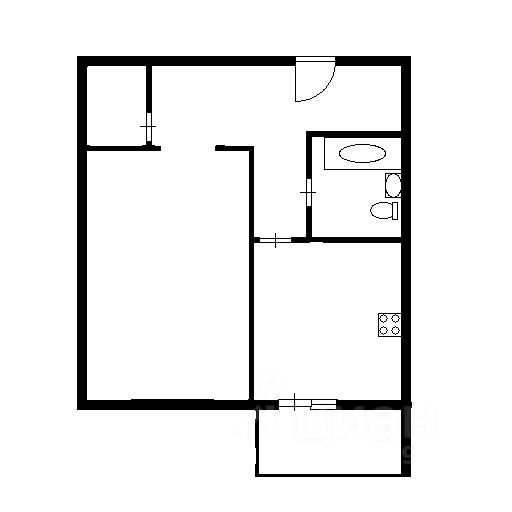 Планировка этой квартиры по данным Циан