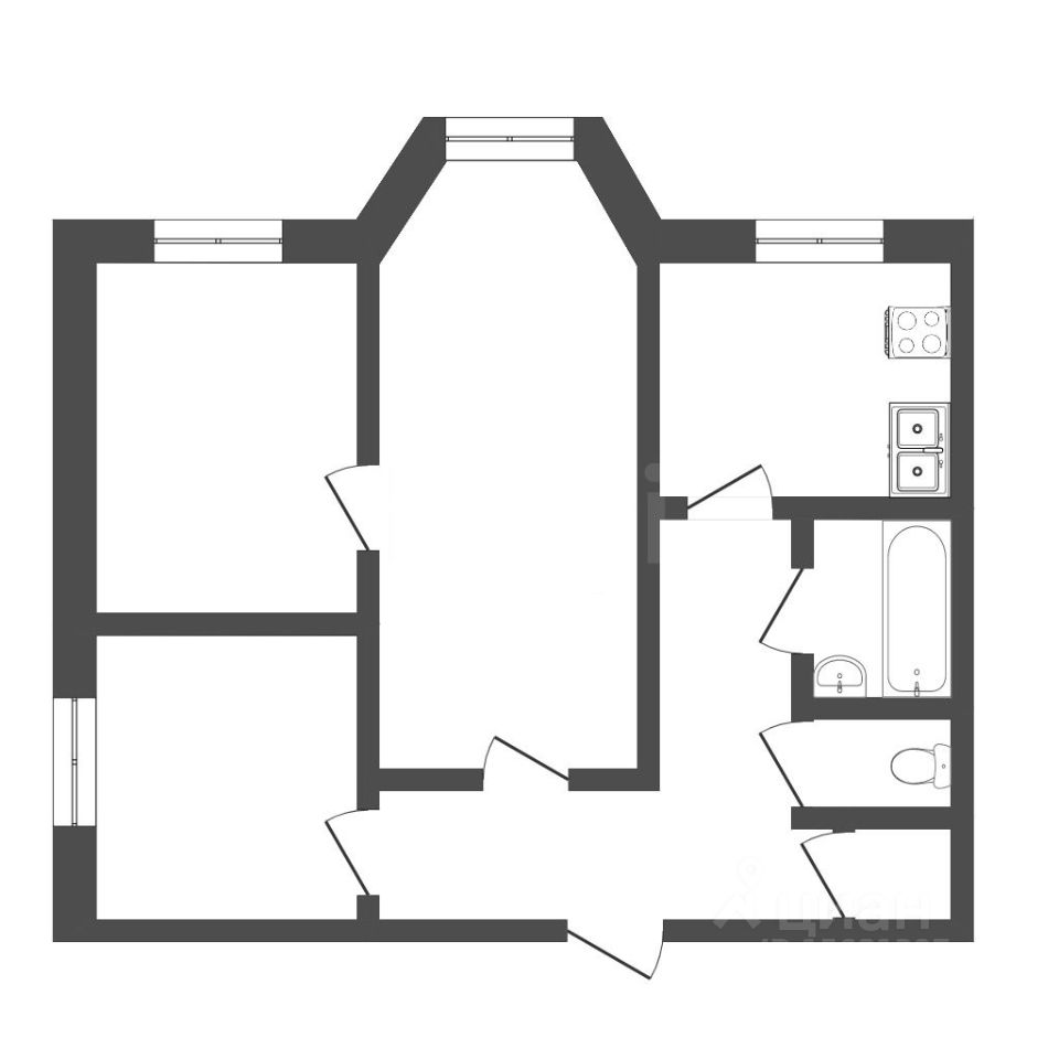 Планировка этой квартиры по данным Циан