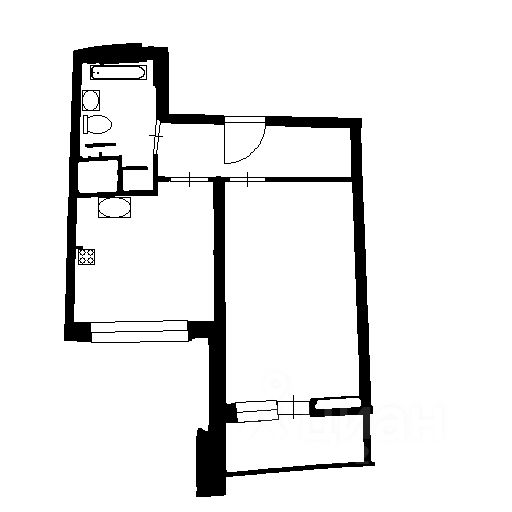 Планировка этой квартиры по данным Циан