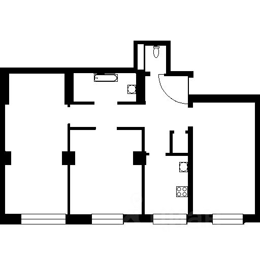 Планировка этой квартиры по данным Циан