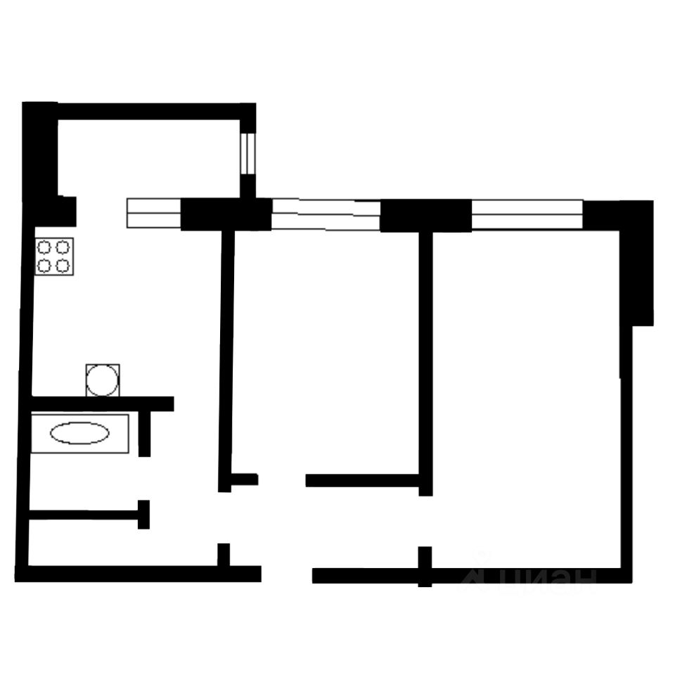 Планировка этой квартиры по данным Циан