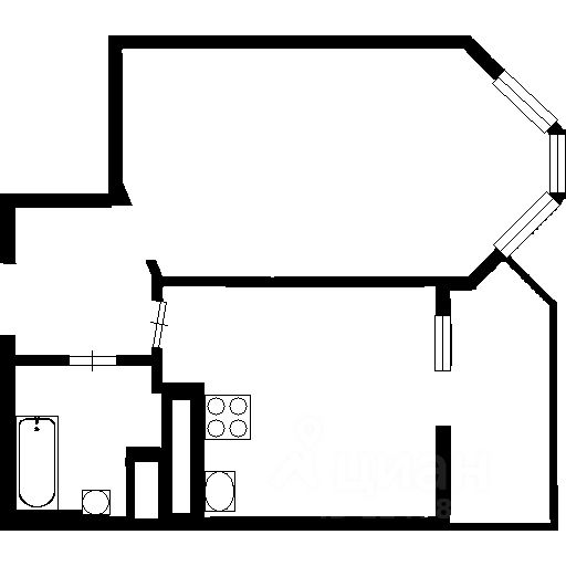Планировка этой квартиры по данным Циан