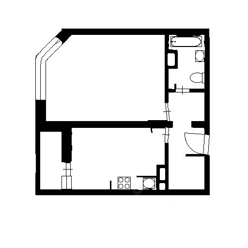 Планировка этой квартиры по данным Циан