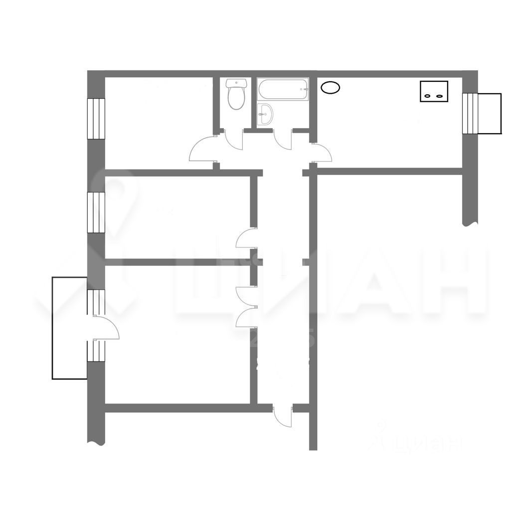 Планировка этой квартиры по данным Циан
