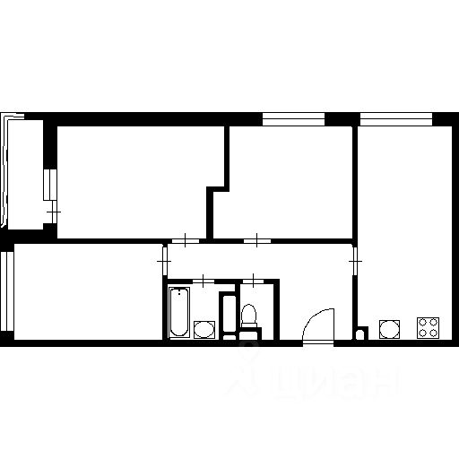 Планировка этой квартиры по данным Циан
