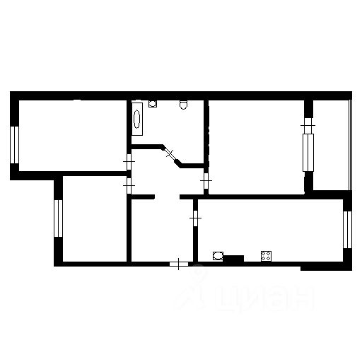 Планировка этой квартиры по данным Циан