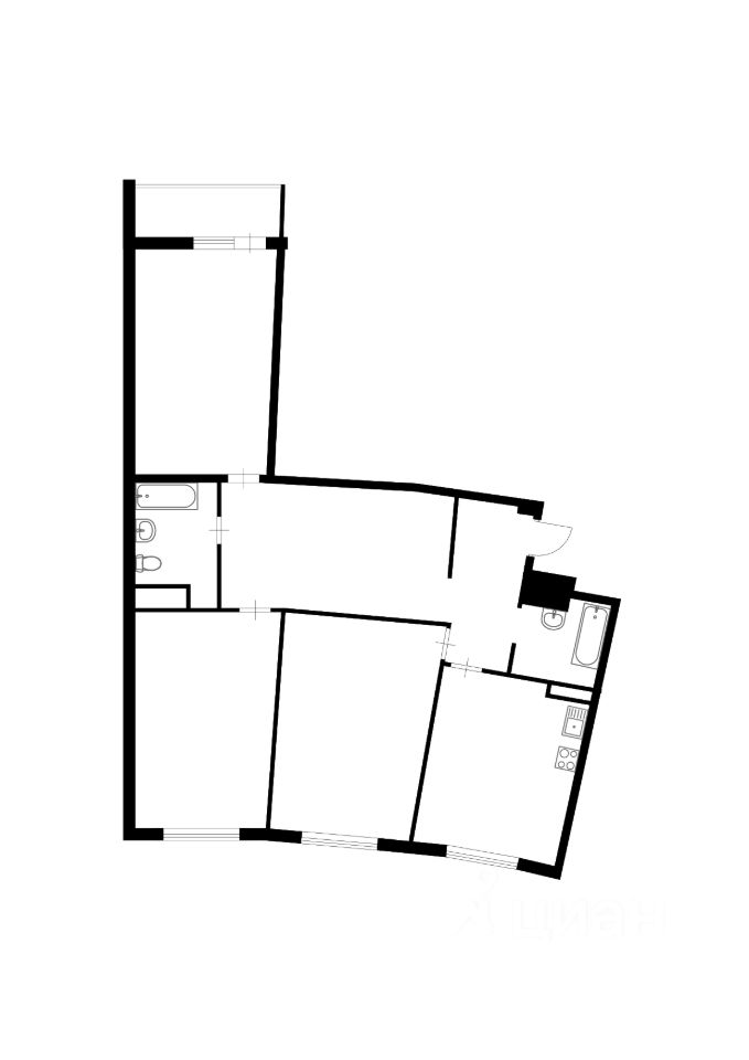 Планировка этой квартиры по данным Циан