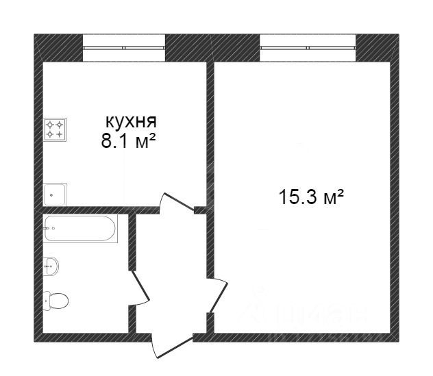Планировка этой квартиры по данным Циан