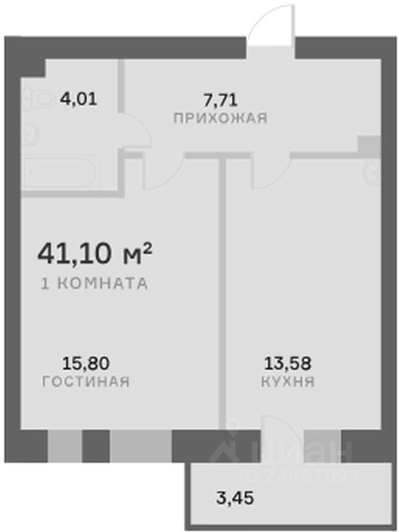 Планировка этой квартиры по данным Циан