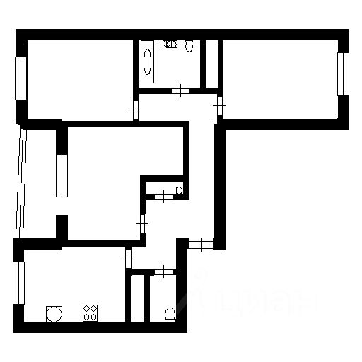 Планировка этой квартиры по данным Циан