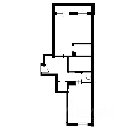 Планировка этой квартиры по данным Циан