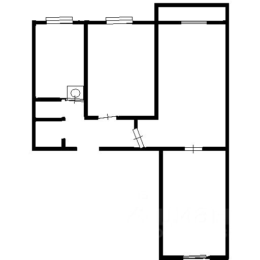 Планировка этой квартиры по данным Циан