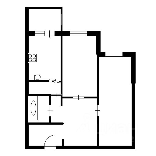 Планировка этой квартиры по данным Циан