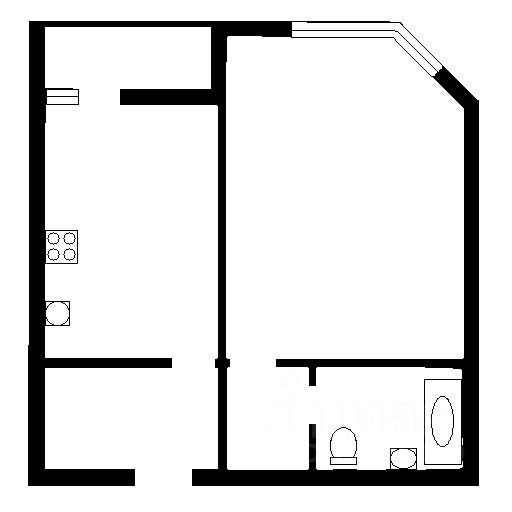 Планировка этой квартиры по данным Циан