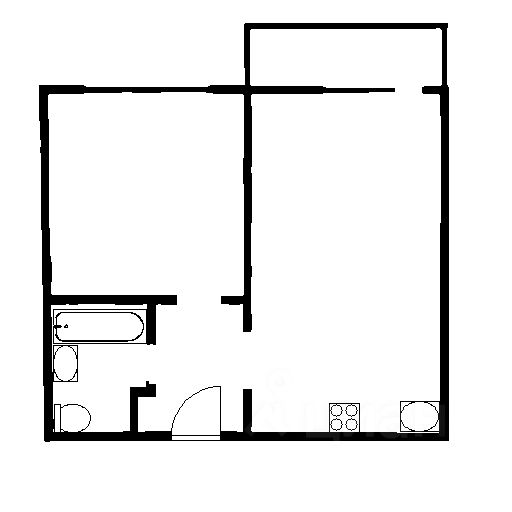 Планировка этой квартиры по данным Циан