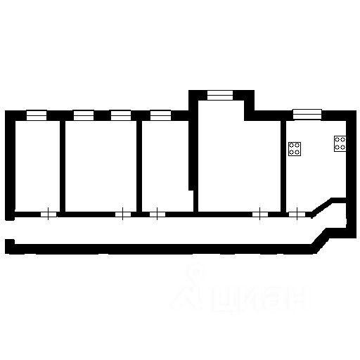 Планировка этой квартиры по данным Циан