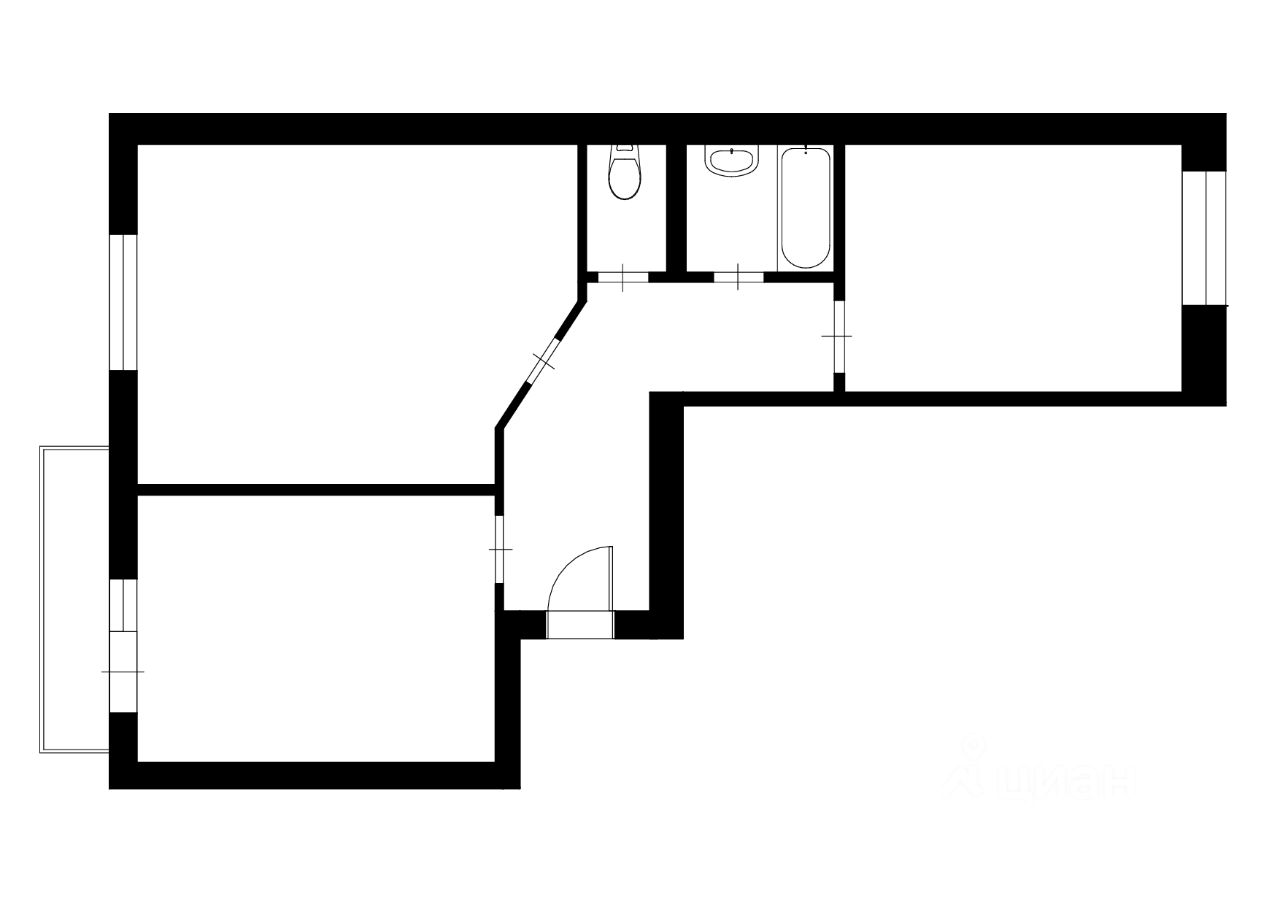 Планировка этой квартиры по данным Циан