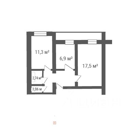Планировка этой квартиры по данным Циан