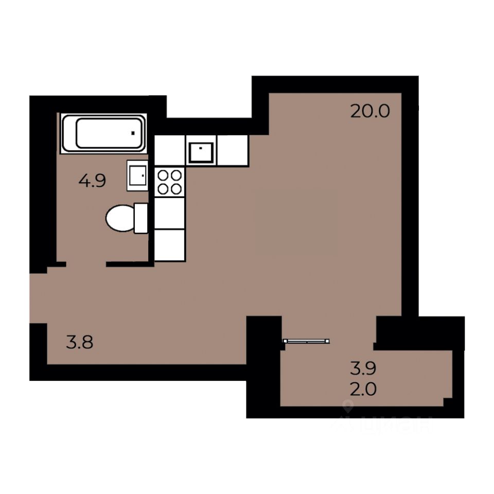 1-комн.кв., 30 м², 8/15 этаж