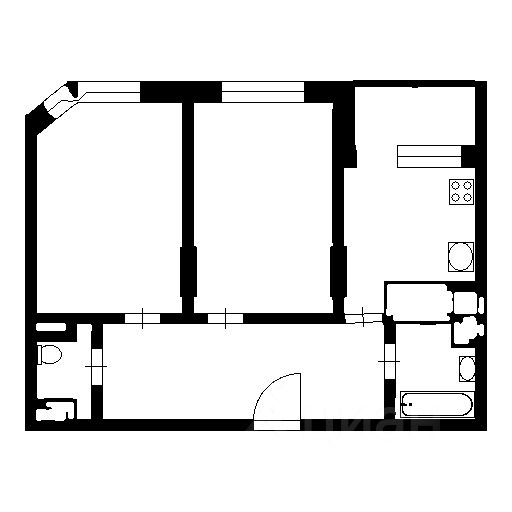 Планировка этой квартиры по данным Циан