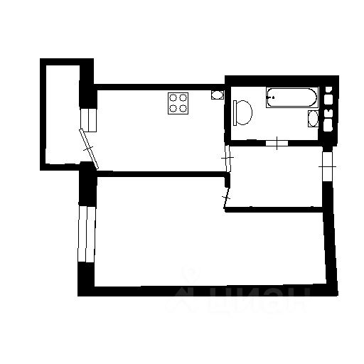 Планировка этой квартиры по данным Циан