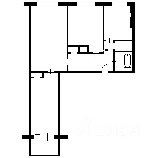 Планировка этой квартиры по данным Циан