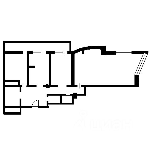 Планировка этой квартиры по данным Циан