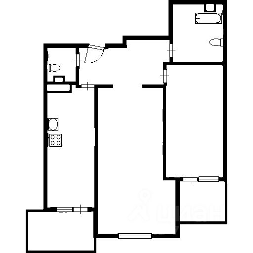Планировка этой квартиры по данным Циан