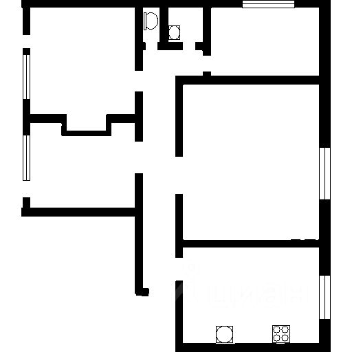Планировка этой квартиры по данным Циан