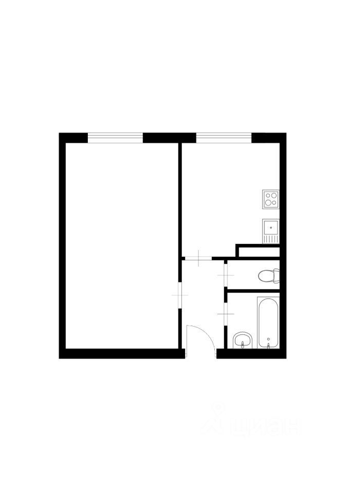 Планировка этой квартиры по данным Циан
