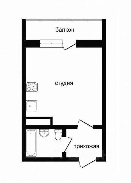 Планировка этой квартиры по данным Циан