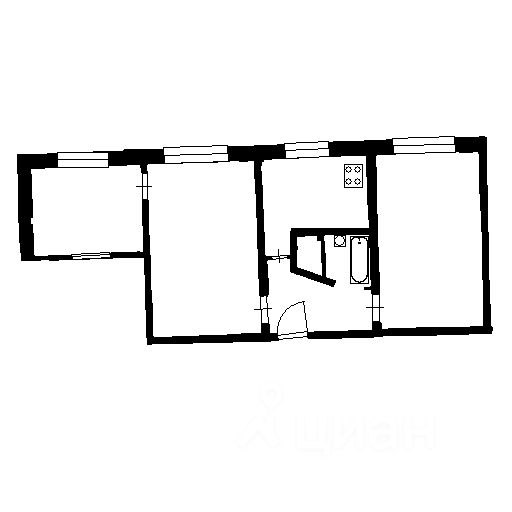 Планировка этой квартиры по данным Циан