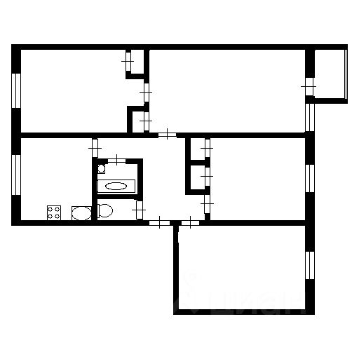 Планировка этой квартиры по данным Циан