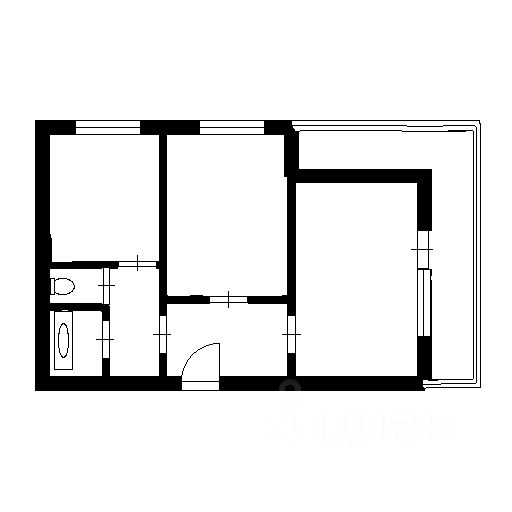 Планировка этой квартиры по данным Циан