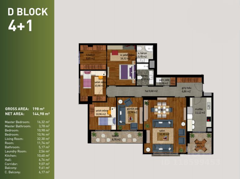4-комн.кв., 145 м², 13/17 этаж
