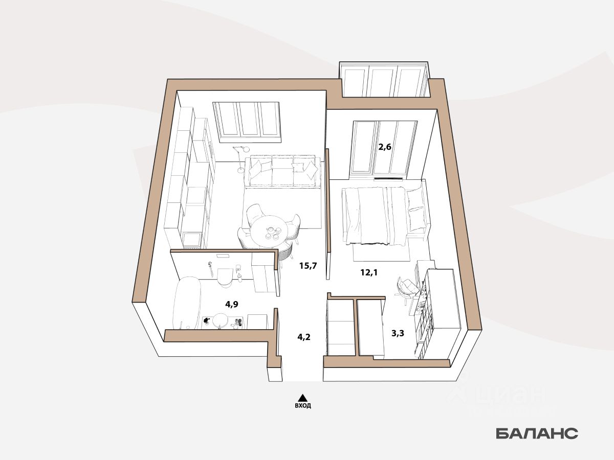 1-комн.кв., 40,2 м², 20/23 этаж