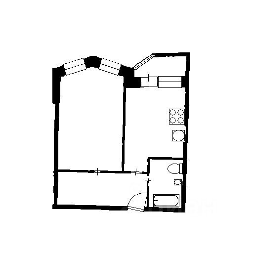 Планировка этой квартиры по данным Циан